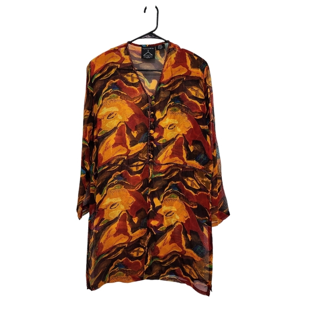 Vintage 90's Shopping with Anthony Marc Hankins Abstract Print Multicolor Top